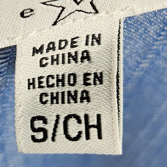 Fever Blue & White Striped Whistler's Long Sleeve Ladder Lace BOHO Top Sz Small - Picture 8 of 12